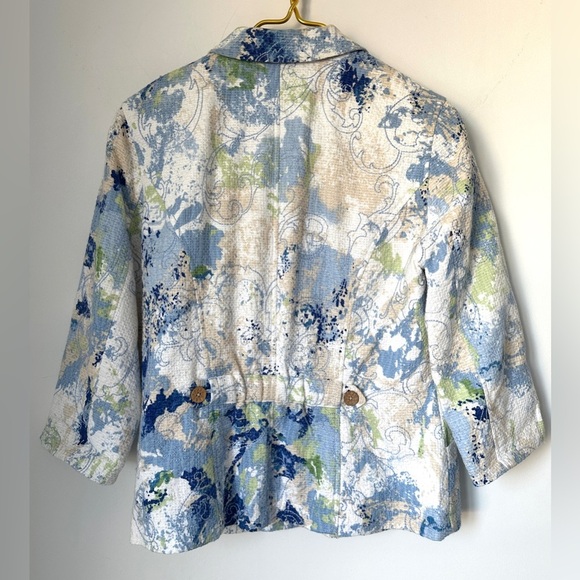 Coldwater Creek Colorful Spring Embroidered Zip Painterly Floral Jacket Womens 6 - Picture 3 of 6